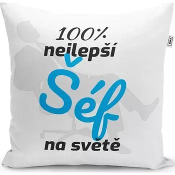 Polštář Sablio Polštář 100% nejlepší šéf na světě: 40x40 cm