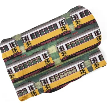 deka Sablio Deka Lisabonské historické tramvaje Zelený Pattern - 150x120 cm