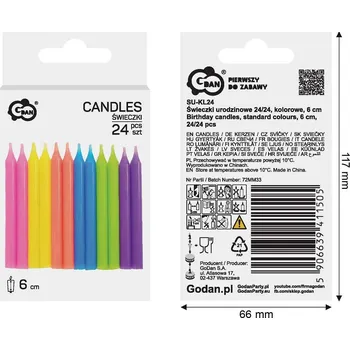 Dortová svíčka Svíčky dortové 24ks 6cm 583996