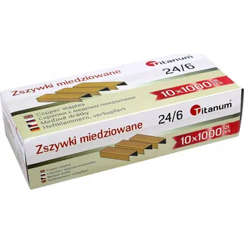 Spona do sešívačky Sponky 24/6 poměděné 1000 ks Titanum