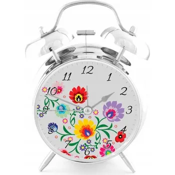 Budík Hlasitý budík s retro zvonky Folk - 3v1 chrom