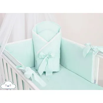 Dětská postýlka Postýlka s kompletní výbavou koronka - zelená