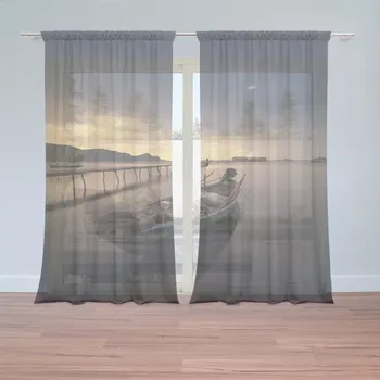 Záclona Sablio Záclony Loďka na jezeře 2: 2ks 150x250cm