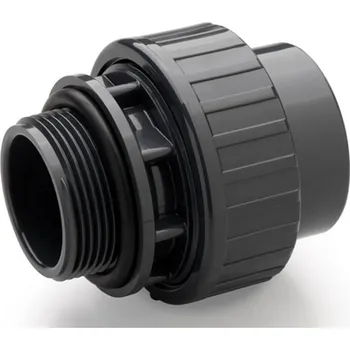 Vodovodní potrubí Šroubení 3-dílné s O-kroužkem tlakové PVC-U Plimat, d50 x 2˝, lepení x vnější závit