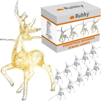 Vánoční dekorace Iso Trade vánoční osvětlení sobi 10ks 133 cm bílé