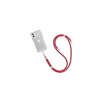 Pouzdro na mobilní telefon WG - Crossbody lace strap/transparent/red