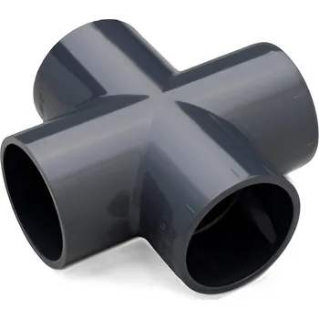 Kříž 90° tlakový PVC-U Plimat, d75 x 75 x 75 x 75 mm, lepení x lepení x lepení x lepení