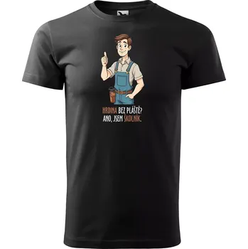 Sablio Tričko s potiskem Hrdina bez pláště? Ano, jsem školník - černé 5XL