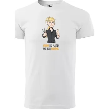 Sablio Tričko s potiskem Ano, jsem kadeřník - bílé 5XL