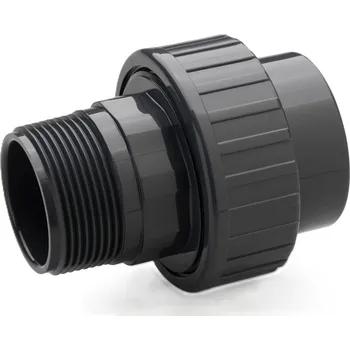 Vodovodní potrubí Šroubení 3-dílné tlakové PVC-U Plimat, d63 x 2˝, lepení x vnější závit