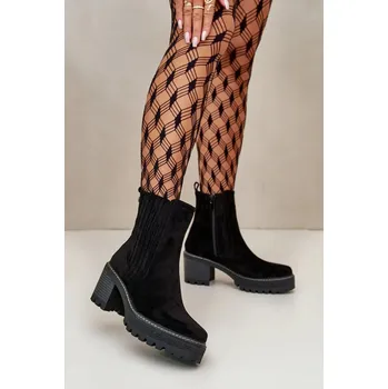 Dámská zimní obuv Dámské semišové kotníkové boty s podpatkem - Step in Style, 41 i240_199299_2:41