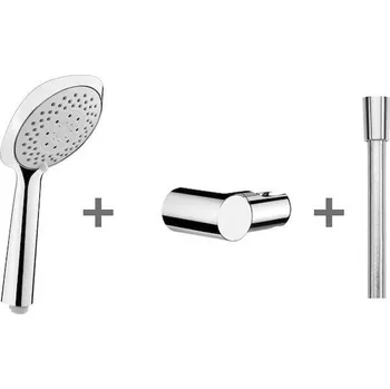 Sprchová hlavice Sprchová souprava 3-dílná,JIKA CUBITO-N ruční sprcha 130x130 mm, 4 proudy, hadice, držák, chrom