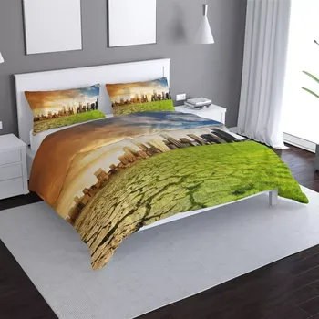 Povlečení Sablio Povlečení Vyprahlá zem před mrakodrapy - 140x200 / 90x70