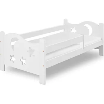 Dětská postel Postel BOHOUŠEK z masivu borovice 180x80 cm - BÍLÁ + rošt ZDARMA