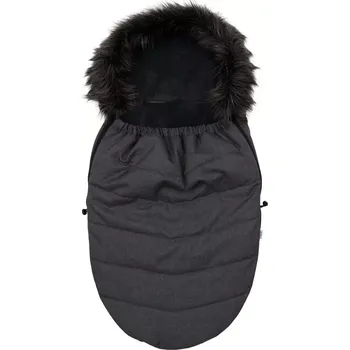 Fusak Dětský fusak s kožušinou tmavě šedý