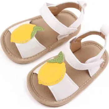 Capáčky Sandálky 0-6 měsíců / D2611-2 / bílá s citrónkem