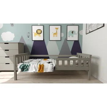 Postel Postel FRED z masivu borovice 160/80 cm - ŠEDÁ + rošt ZDARMA