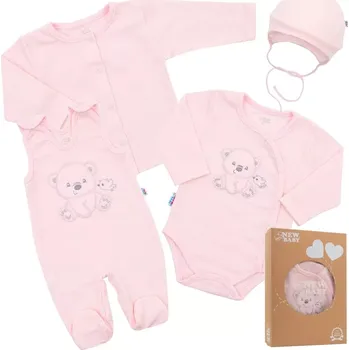 Kojenecká souprava Kojenecká sada do porodnice New Baby Sweet Bear růžová 56 (0–3 m)