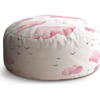 Taburet Sablio Taburet Circle Růžové mraky: 38x48 cm