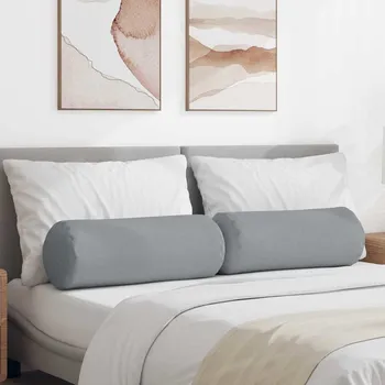 Podsedák Polštáře 2 pcs Světle šedá Ø 25 x 70 cm textil