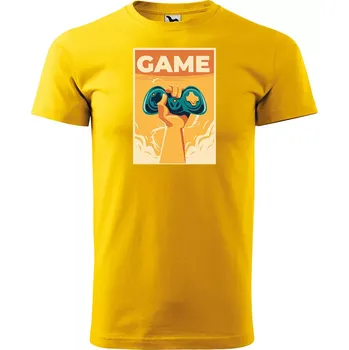 Sablio Tričko s potiskem Ovládni svět - žluté 2XL