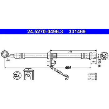 Brzdová hadice Brzdová hadice ATE 24.5270-0496.3
