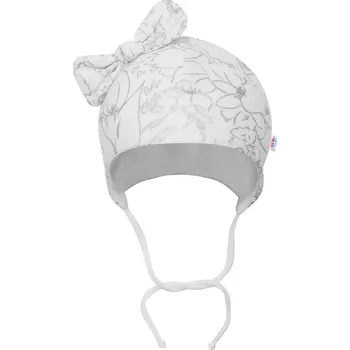 Kojenecká čepice Dojčenská bavlněná čepička s mašličkou NEW BABY NUNU bílá
