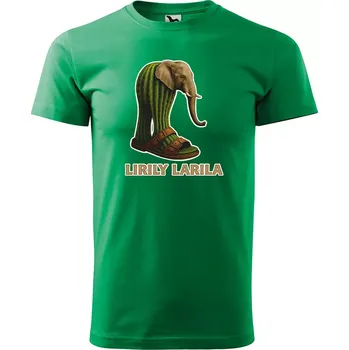 Pánské oblečení Sablio Tričko s potiskem Lirily larila - Italian Brainrot - zelené M