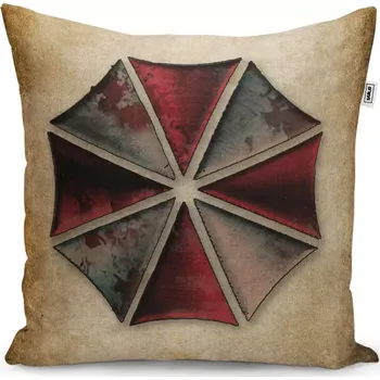 Polštář Sablio Polštář Resident Evil Umbrella Corporation Vintage - 40x40 cm