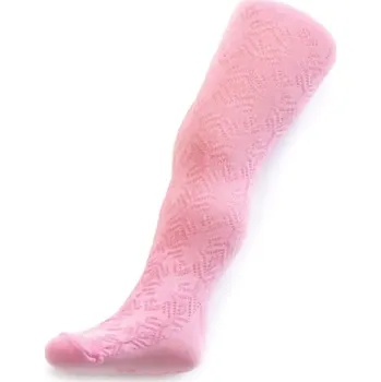 Dětské žakárové punčocháče NEW BABY růžové 128 (7–8 let)