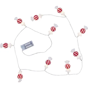 Vánoční dekorace Světelný LED řetěz délka 135 cm Star Trading Bonbon - červený červená