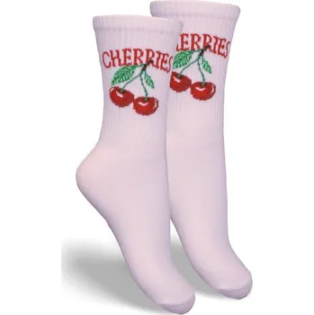 Dívčí oblečení Dětské Ponožky Mládežnické CHERRIES Pudrově Růžové 32-34