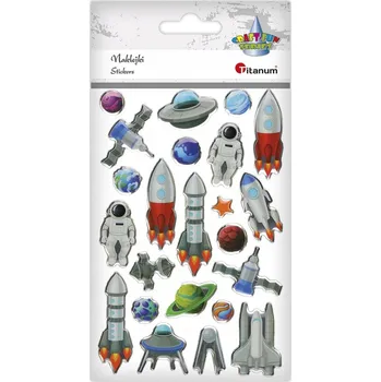 samolepka Konvexní Samolepky Vesmír Astronauti Rakety Titanum