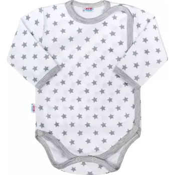 Kojenecký body Dojenecké celorozepínací body NEW BABY Classic II šedé s hvězdičkami