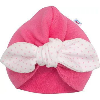 Kojenecká čepice Dívčí turbanová čepička New Baby For Girls s puntíky 74 (6–9 měsíců)