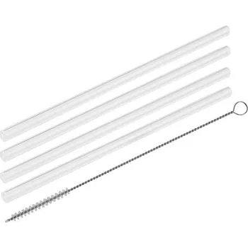 Fackelmann Sada 4 skleněných brček 22 cm + kartáček