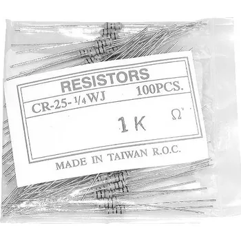 Rezistor Yageo CFR-25JB-52-1K uhlíkový rezistor 1 kΩ 0207 5 procent 1 ks