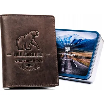 Peněženka Peterson pánská peněženka z přírodní kůže hnědá - muž