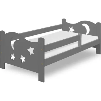 Dětská postel Postel BOHOUŠEK z masivu borovice 180x80 cm - ŠEDÁ + rošt ZDARMA