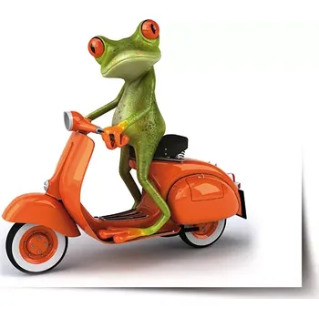 Plakát Sablio Plakát Žába na motorce - 60x40 cm