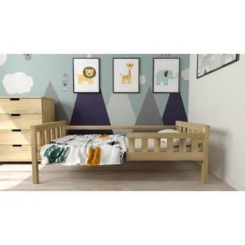 Dětská postel Postel FRED z masivu borovice 160/80 cm - PŘÍRODNÍ + rošt ZDARMA