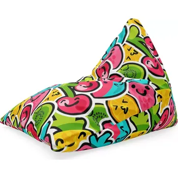 Sedací pytel Sablio Sedací vak Triangl Veselé ovoce: 120 x 100 x 100 cm