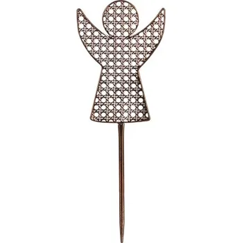Anděl kovový - zápich, barva měděná