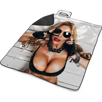 deka Sablio Plážová deka Žena s brýlemi: 200x140 cm