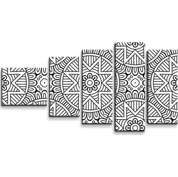 Obraz Sablio Obraz - 5-dílný Hvězdy mehendi - 100x60 cm