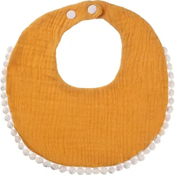 Bryndák Mušelínový bryndák s krajkou / hořčicová