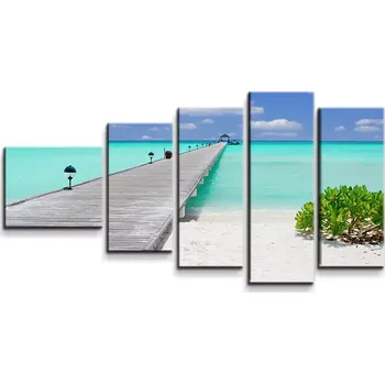 Obraz Sablio Obraz - 5-dílný Molo na pláži - 100x60 cm