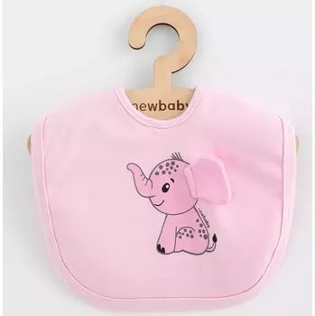 Bryndák Dětský bavlněný bryndák NEW BABY Happy Elephant růžový