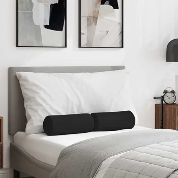 Podsedák Polštáře 2 pcs Černá Ø 15 x 40 cm Mikrovlákno