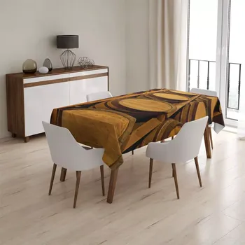 ubrus Sablio Ubrus Dřevěné sudy - 130x130 cm